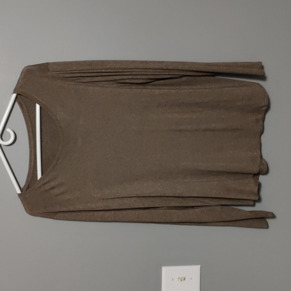 1x soft long sleeve brown top